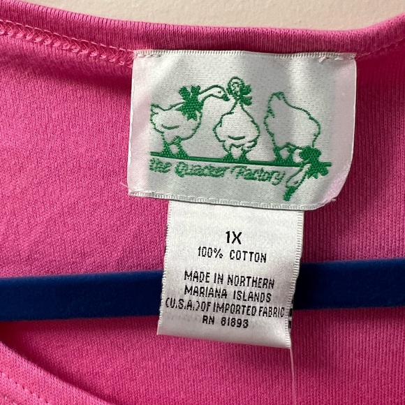 Quacker Factory 1X Vintage/🆕 pink with Seahorses top short sleeve - Picture 5 of 6